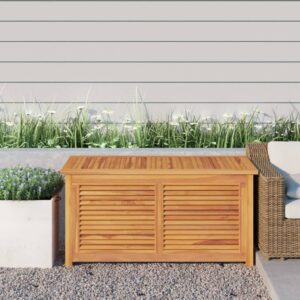 Rustic Solid Teak Wood Garden Storage Box Outdoor Indoor Waterproof Chest