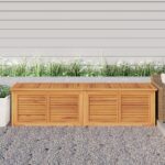 Garden Storage Box with Bag 200x50x53 cm Solid Wood Teak