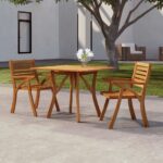 Solid Acacia Wood Garden Table Elegant Outdoor Patio Furniture Easy Clean Surface