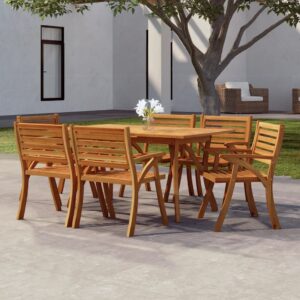 Solid Acacia Wood Garden Table Outdoor Patio Dining Furniture Slatted Elegant Design Weather Resistant