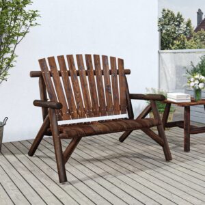 Solid Wood Spruce Garden Bench Outdoor Seating Patio Furniture Comfortable