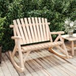 2-Seater Garden Rocking Bench 123x96x102 cm Solid Wood Spruce