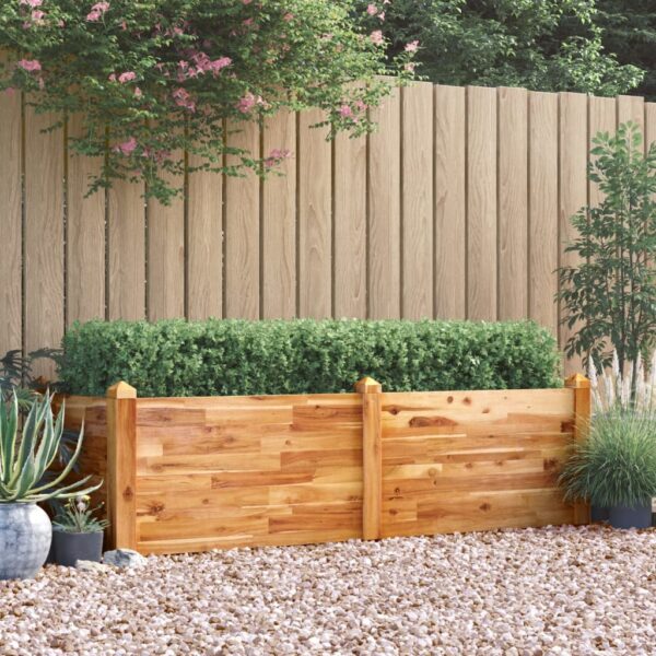 Acacia Wood Stackable Raised Garden Bed Planter for Flowers Herbs Vegetables