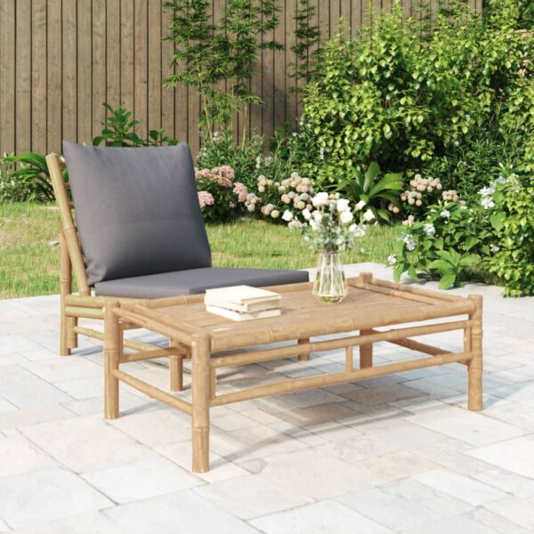 Bamboo Garden Coffee Table Outdoor Patio Furniture Durable Easy Clean Natural Finish