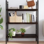 Rustic Solid Oak Wood Wall Shelf Dark Grey Live Edge Versatile Storage