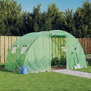 Spacious Walk-In Greenhouse PE Cover UV Resistant Weatherproof with Steel Frame