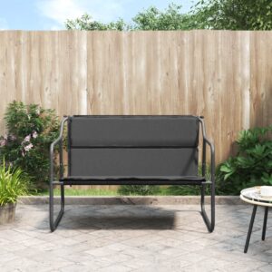 Outdoor Garden Patio Bench Seating with Comfort Cushion Anthracite Textilene