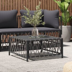 Outdoor Woven Fabric Garden Table Anthracite Sturdy Patio Coffee Side Furniture