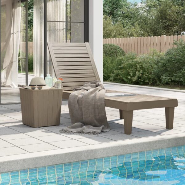 Sun Lounger Light Brown 155x58x83 cm Polypropylene