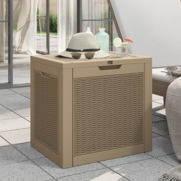 Weather Resistant Outdoor Storage Box Rattan  Garden Organizer Patio Chest