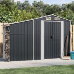 Outdoor Garden Shed Storage Galvanised Steel Anthracite Large Capacity Ventilated