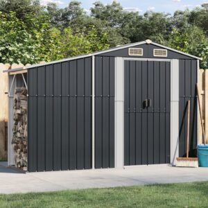 Outdoor Garden Shed Storage Galvanised Steel Anthracite Large Capacity Ventilated