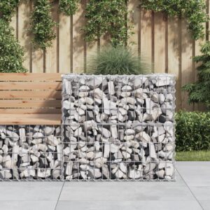 Galvanised Iron Gabion Basket Planter Silver Corrosion-Resistant Outdoor Decor