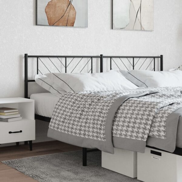 Metal Headboard Black 183 cm