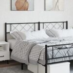 Metal Headboard Black 183 cm