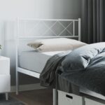 Metal Headboard White 90 cm