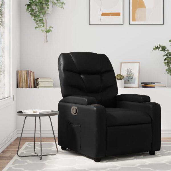 Recliner Chair Black Faux Leather