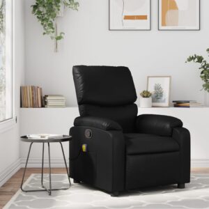 Massage Recliner Chair Black Faux Leather