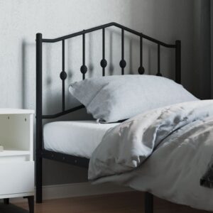 Elegant Metal Headboard Black Classic Design Sturdy Powder-Coated Steel Stable