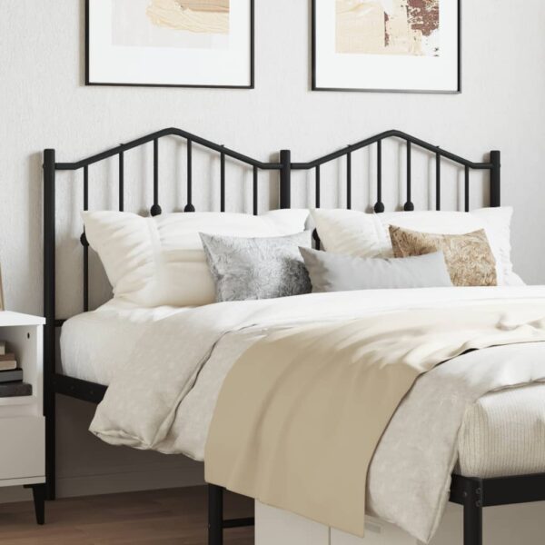 Metal Headboard Black 137 cm