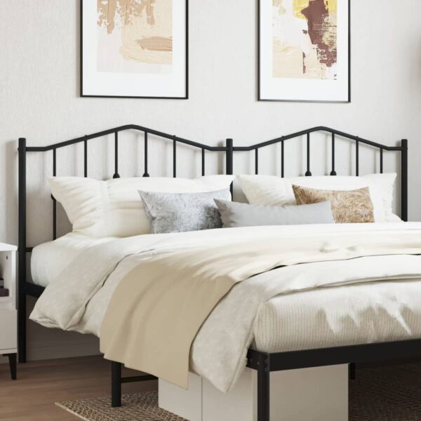 Metal Headboard Black 183 cm