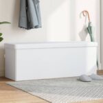 Storage Bench Foldable White PVC