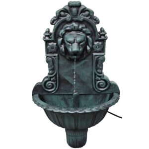 Vintage   Head Wall Fountain Indoor Water Feature with Pump Green