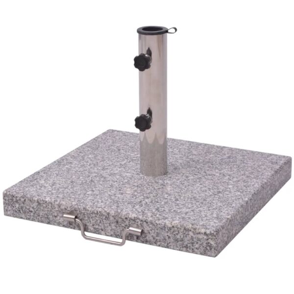 Heavy Duty Granite Stainless Steel Parasol Base Stand with Wheels Handle Grey