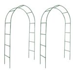 Durable Iron Garden Arch Set for Climbing Plants Weather Resistant Green