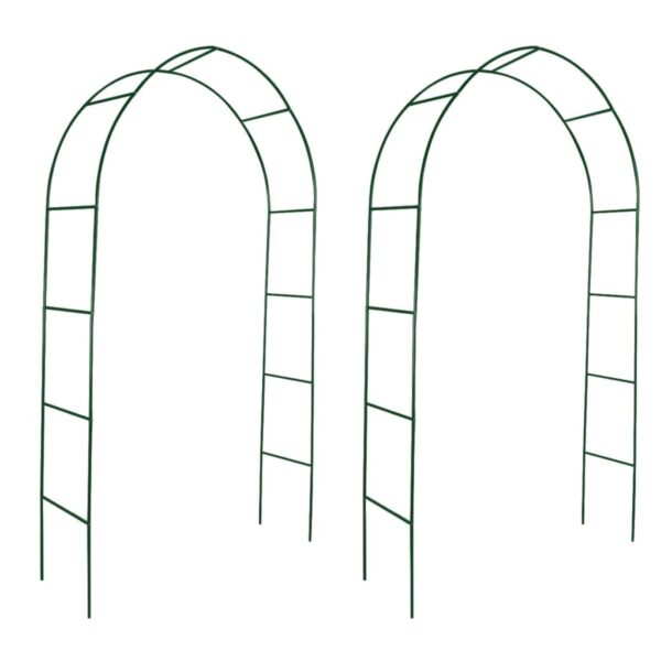 Durable Iron Garden Arch Set for Climbing Plants Weather Resistant Green