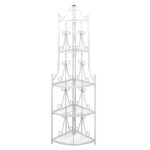 White Corner Plant Stand Garden Patio Terrace 5-Tier Shelf Steel Decorative