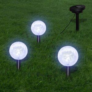 Solar LED Garden Lights Set Outdoor Pathway Landscape Lighting with Ground Spikes