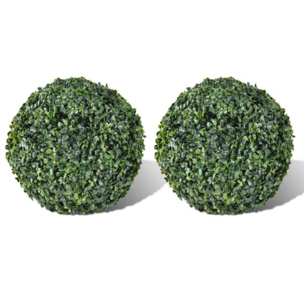 Artificial Boxwood Topiary Balls Lush Green Foliage Indoor Outdoor Decor Set