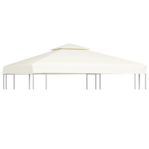 Waterproof Gazebo Top Cover Canopy Cream White UV Resistant Outdoor Patio Shade