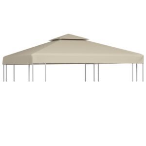 Waterproof Beige Gazebo Canopy Top Cover Outdoor Patio Garden Shelter Shade