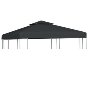 Waterproof Gazebo Canopy Top Cover Dark Grey UV Resistant Outdoor Patio Shelter