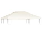 Waterproof Cream White Gazebo Canopy Top Cover Outdoor Patio Garden Shelter