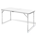 Adjustable Height Portable Folding Table for Camping Outdoor Picnic BBQ Durable