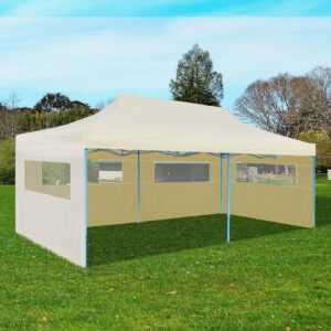 Waterproof Cream Outdoor Gazebo Canopy Event Shelter with PVC Coating Easy Setup