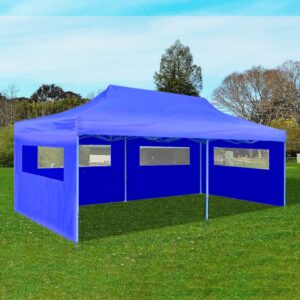 Waterproof Blue Gazebo Canopy Tent Outdoor Pop-Up Event Shelter UV Protected