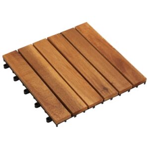 Acacia Hardwood Deck Tiles Vertical Pattern Easy Assemble Weather Resistant