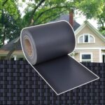 Dark Grey PVC Garden Privacy Screen Weather UV Resistant with Fixing Clips