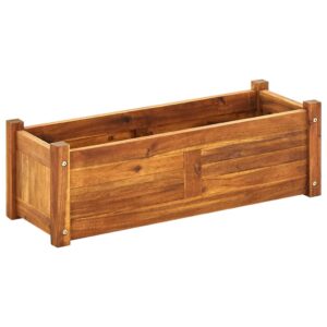 Acacia Wood Garden Raised Bed Planter Box for Vegetables Flowers Herbs Outdoor