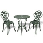 Elegant Cast Aluminium Bistro Set Outdoor Patio Garden Furniture Floral Design