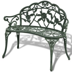 Romantic Cast Aluminium Garden Bench Weather-Resistant Outdoor Seating for Two