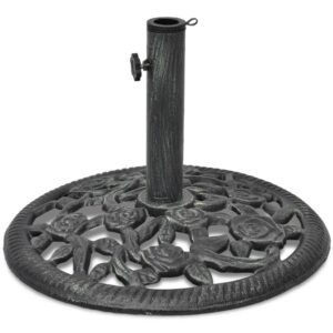 Heavy Duty Cast Iron Umbrella Stand Base Garden Patio Holder Decorative Design