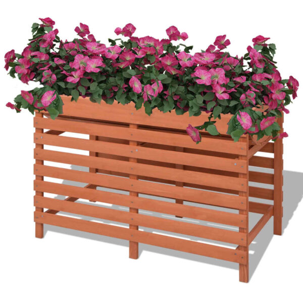 Stylish Wooden Garden Planter Raised Bed for Vegetables Flowers Herbs Outdoor