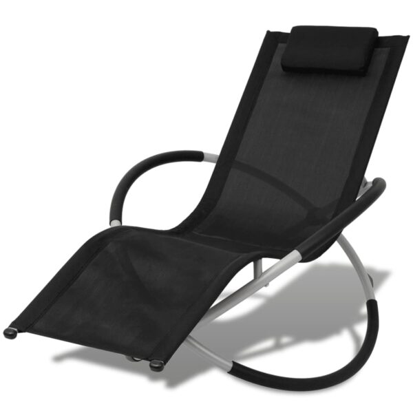 Stylish Geometric Sun Lounger Steel Frame Textilene Fabric Foldable Outdoor Chair