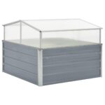 Greenhouse 100x100x85 cm Galvanised Steel Grey