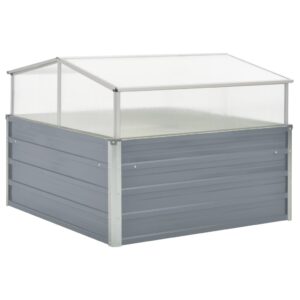 Greenhouse 100x100x85 cm Galvanised Steel Grey